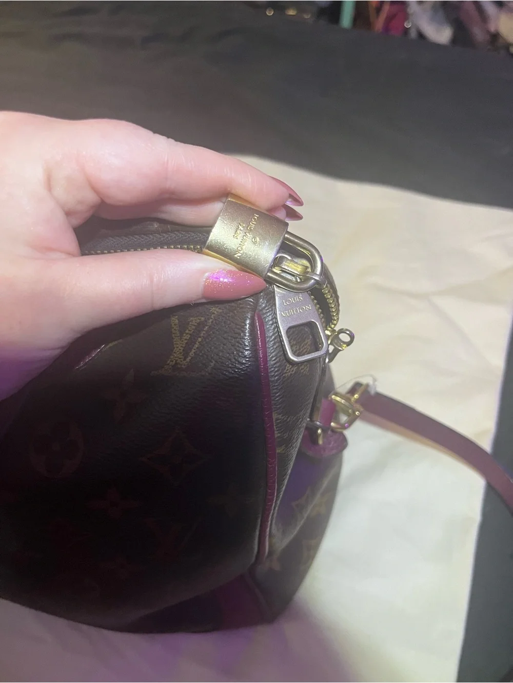Authentic Louis Vuitton Retiro NM Monogram Canvas And Aurore Leather Trim - Picture 10 of 16